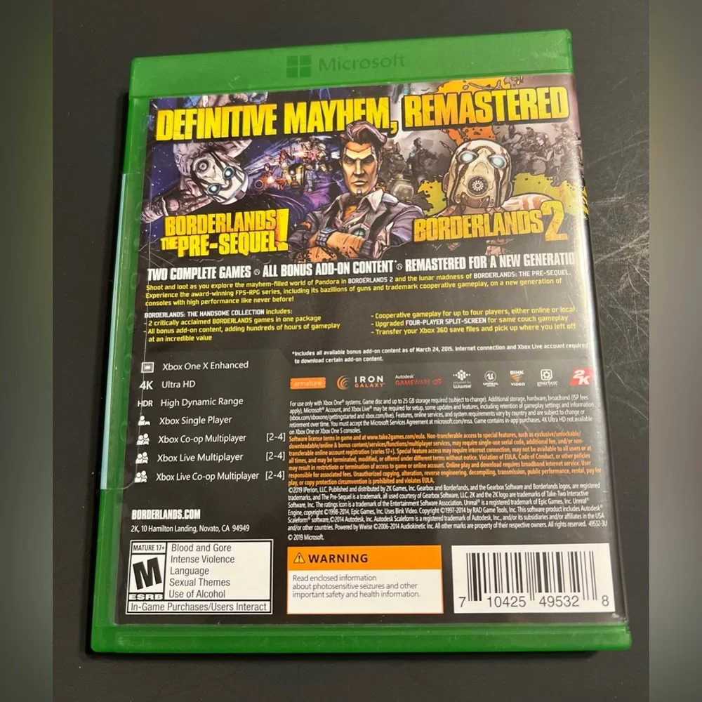 Borderlands: The Handsome Collection (Microsoft Xbox One, 2015)